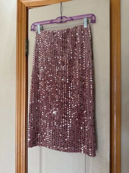 FORE sequined velvet pencil skirt - Picture 6 of 6